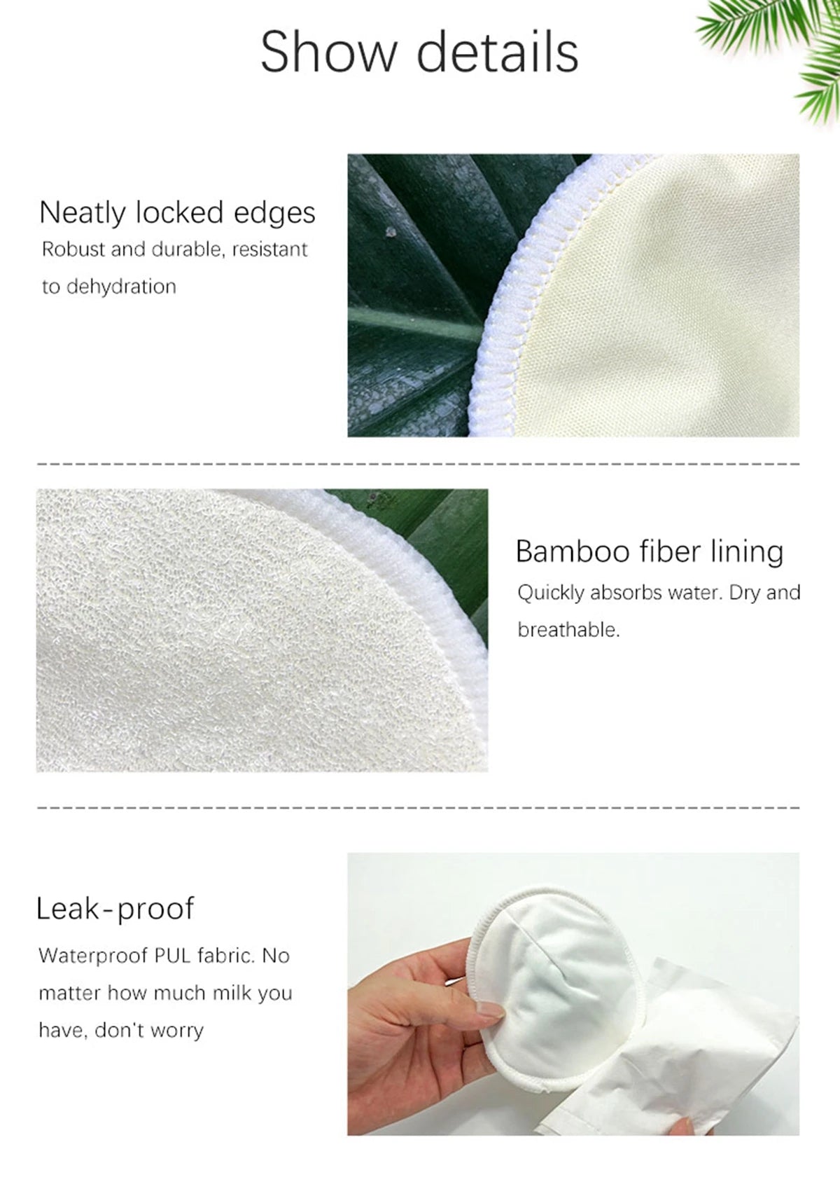 CloudTouch™ Bamboo Pads (2-Pack) Washable, Organic & Ultra-Absorbent